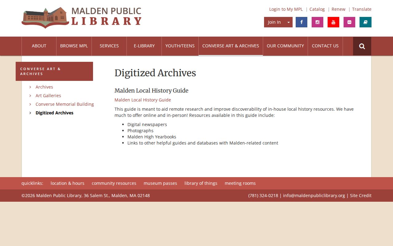 Malden city directory companion archives with digitized Maldonian yearbooks